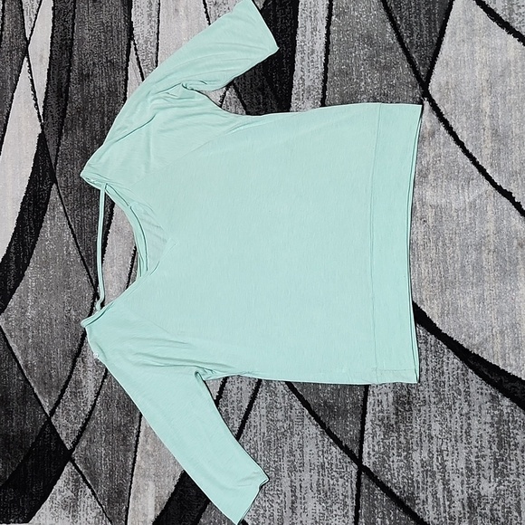 MISS ME MINT GREEN EMBROIDERED RHINESTONES OPEN STRAP V-BACK TOP PRICE FIRM - Picture 10 of 15